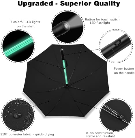 BESTKEE LED Lightsaber Umbrella with 7 Color Modes