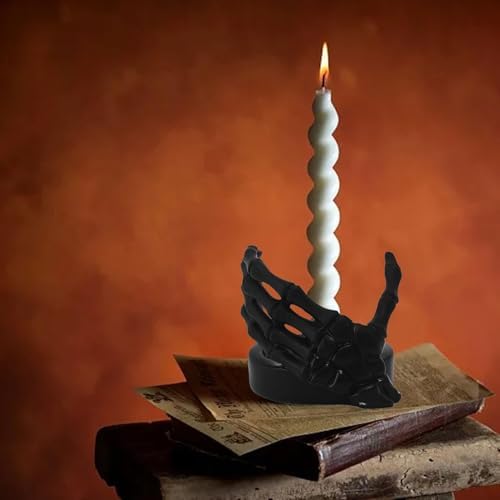 Halloween Resin Skeleton Candle Holder Gothic Decor 1