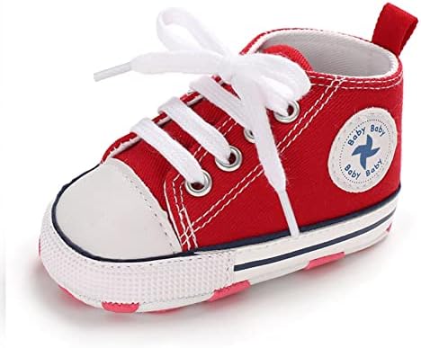 Sekantrol Infant High Top Soft Sole Canvas Sneakers for Baby Girls Boys