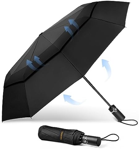TECKNET Windproof Folding Umbrella with Double Canopy