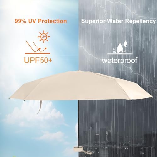 GUARAY Mini Umbrella with Case Portable UV Protection for Travel