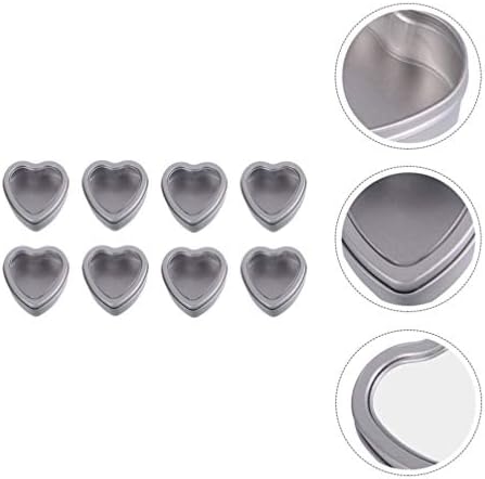 8 Pack Heart Shaped Metal Tins Box With Lids