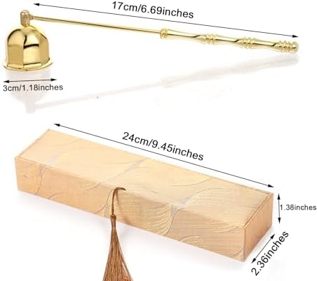 Stainless Steel Golden Candle Snuffer with Long Handle Gift Box