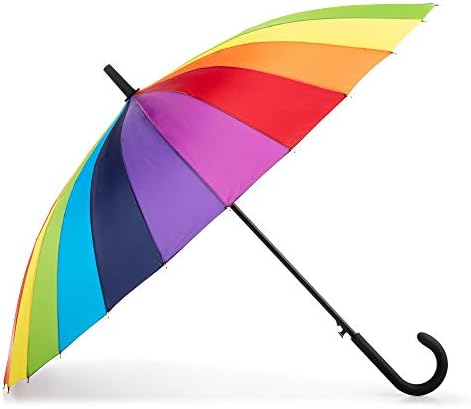 Totes Large Eco Auto-Open Stick Umbrella with J Hook Handle 1