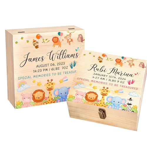 Personalized Baby Memory Box with Name and Birth Details