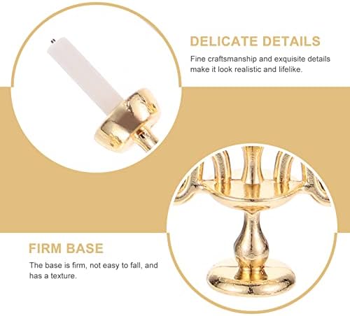 Toyvian 3pcs Miniature Candlestick Holders for Victorian Dollhouse