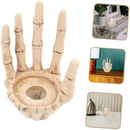 VOSAREA Gothic Skeleton Hand Candle Holder
