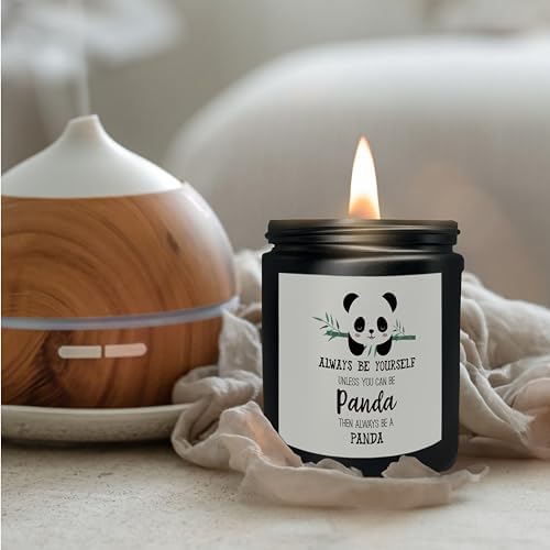 Mancheng-zi Panda Scented Candle Jar Black