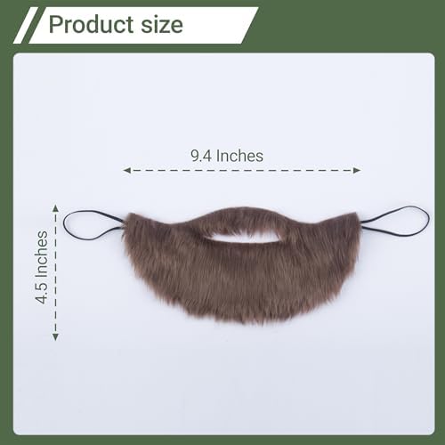 Cosela Fake Brown Beard Mens Mustache Costume Facial Hair Accessory