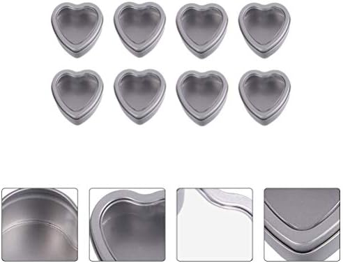 8 Pack Heart Shaped Metal Tins Box With Lids