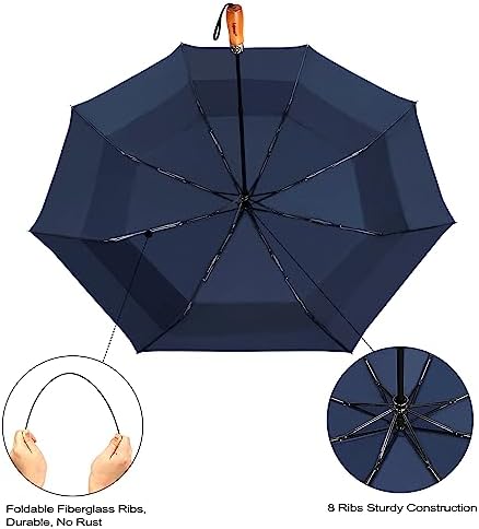 Lejorain Large Folding Golf Umbrella - 54 Inch Windproof Auto Open Close
