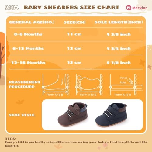 Meckior Toddler High Tops Soft PU Moccasins