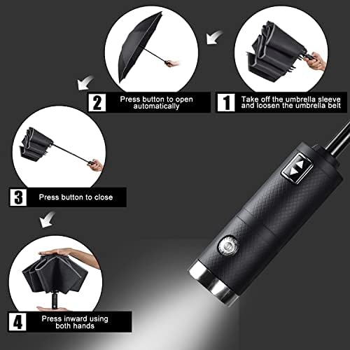 Lejorain Inverted Folding LED Umbrella - Auto Open Close