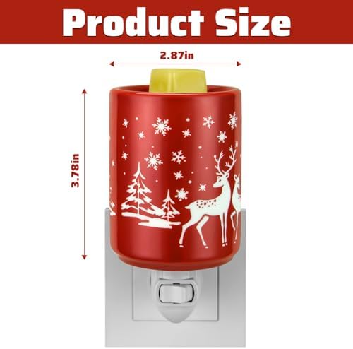 STAR MOON 2 in 1 Fragrance Wax Melter Night Light with Red Reindeer
