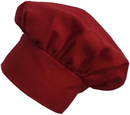 Adjustable Red Twill Chefs Hat for Kitchen Use