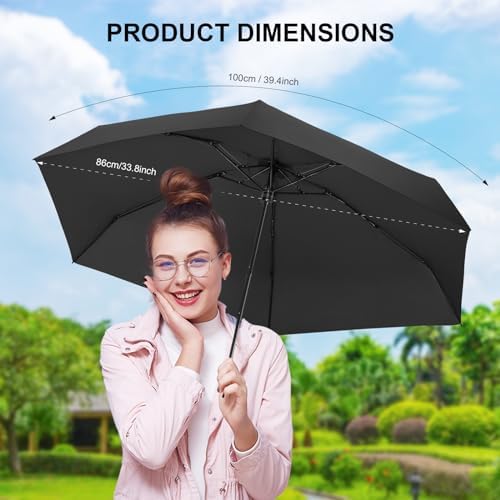 LEAGERA Compact Travel Umbrella with Case - Mini Umbrella for Purse