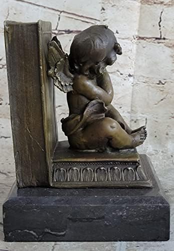 European Bronze Angel Bookend Figurine Handmade Art