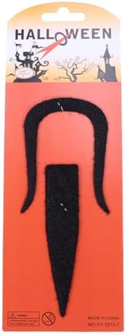 Healvian 2Pcs Black Fake Mustache and Beard for Halloween Costume
