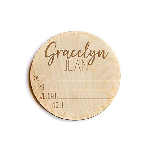 Glimmer Designs Newborn Announcement Sign 4 Inch Circle