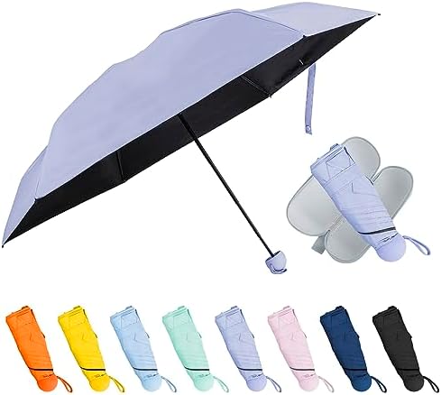 TopTie Compact Mini Umbrella for Purse Travel Folding Sun Rain Umbrella