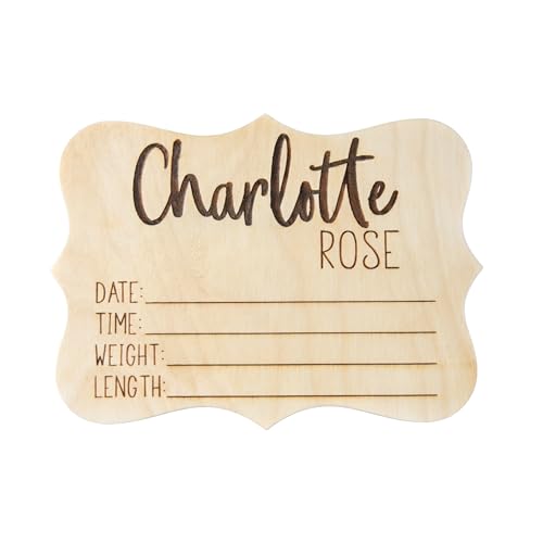 Personalized Newborn Announcement Sign - 4-6 Birch Wood