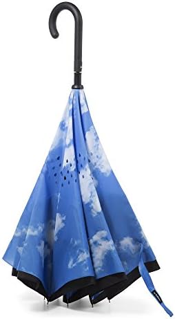 Totes InBrella Reverse Close Umbrella - Auto Close Stormproof Dripless