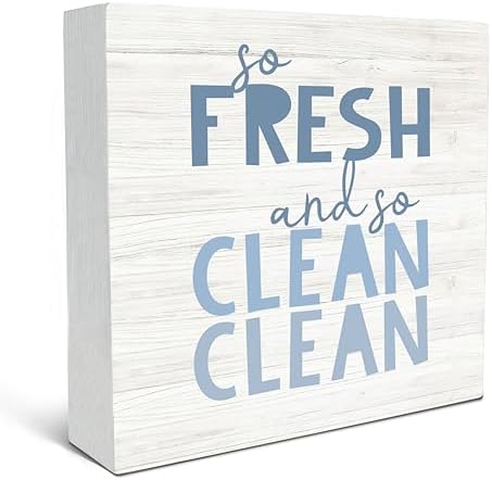 SRADMO Funny Bathroom Wooden Block Sign