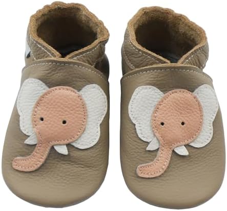 Baby Shoes Leather Moccasins for Girls Boys - Soft Sole Non-Skid Lightweight