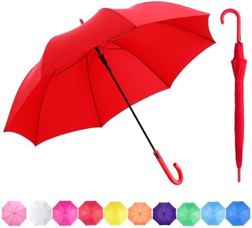 RUMBRELLA UV Stick Umbrella Auto Open UPF 50 with J Hook Handle 51IN