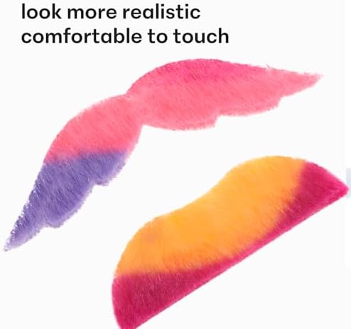 Jeoney 48 Pcs Colorful Fake Mustache Beard Set