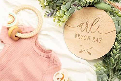 Laser Engraved Baby Announcement Sign with 9 Design Options