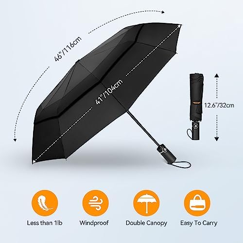 TECKNET Windproof Folding Umbrella with Double Canopy