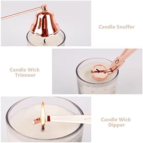 3PCS Rose Gold Candle Snuffer and Trimmer Set