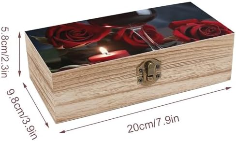Red Wine Rose And Candle Wooden Storage Box 1