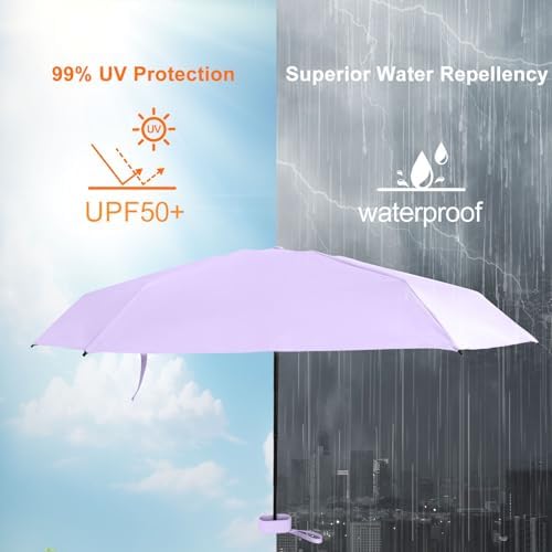 GUARAY Mini Umbrella with Case Lightweight Folding Travel Accessory