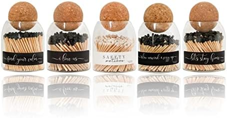 Cute Glass Match Jar Cloche with 135 Matches