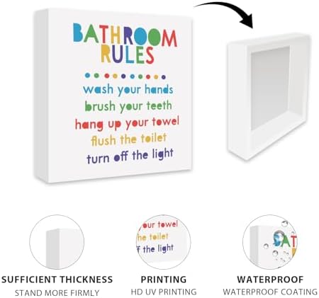 Funny Kids Bathroom Rules Sign Box 1