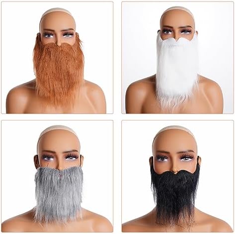 4Pcs Fake Beards for Halloween Costume Cosplay