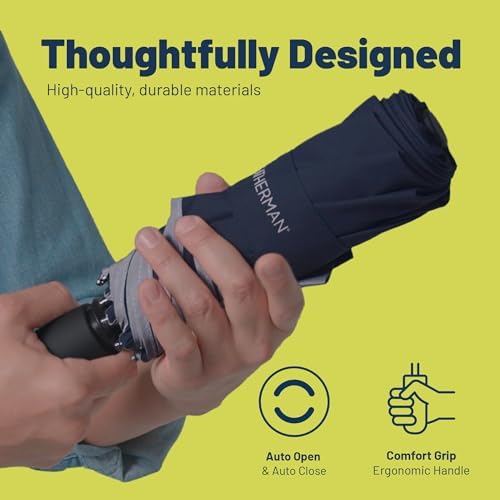 Weatherman Mini Umbrella - Windproof 45 MPH Compact Travel