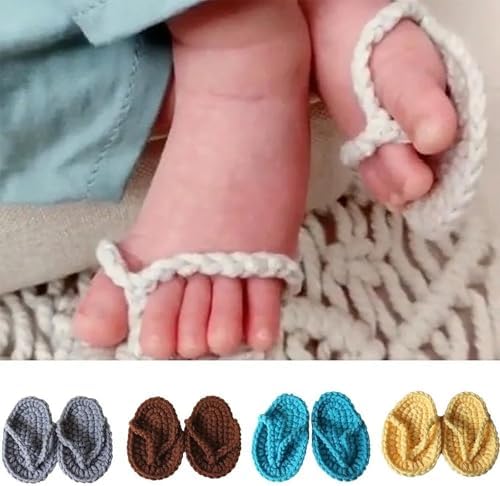 Handmade Crochet Baby Girl Sandals Flip Flops Booties for 3-6 Months