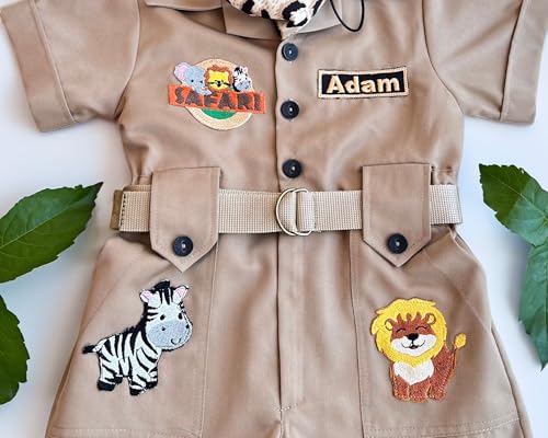 Personalized Safari Explorer Costume for Toddler - Brown 3T