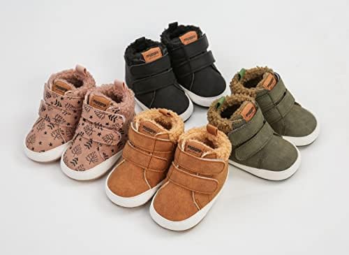 FAMI Baby Winter Booties Cozy Suede Hook and Loop