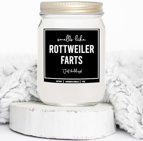You Nique Designs Lavender Vanilla Soy Candle for Rottweiler Lovers
