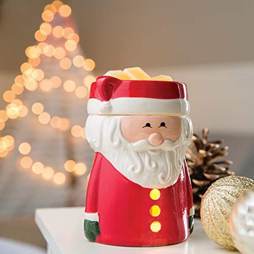 Red Santa Christmas Candle Warmer with Light Bulb