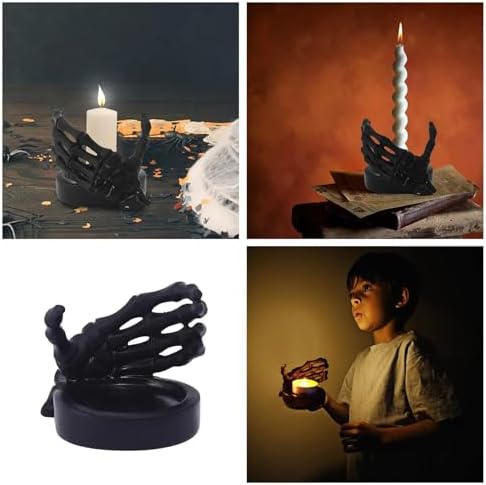 Halloween Resin Skeleton Candle Holder Gothic Decor 1
