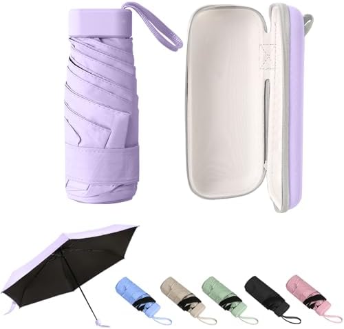GUARAY Mini Umbrella with Case Lightweight Folding Travel Accessory