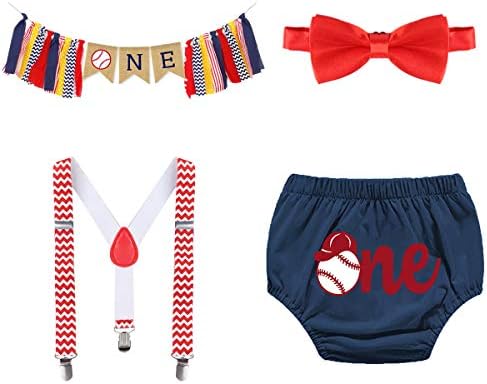 HIHCBF Baseball 1st Birthday Cake Smash Outfit Set