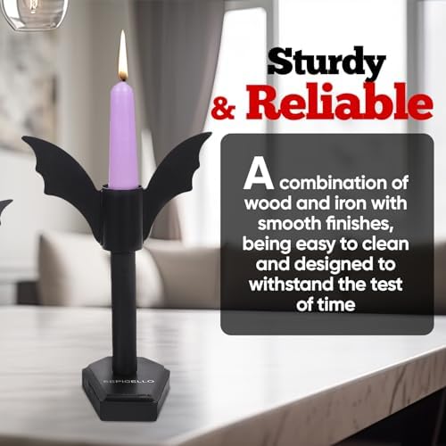 BULICADO Bat Candlestick Holders - Set of 2 Gothic Decor