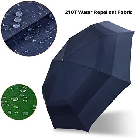 Lejorain Large Folding Golf Umbrella - 54 Inch Windproof Auto Open Close