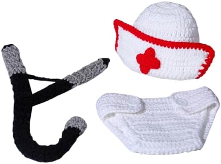 Matissa Newborn Baby Doctor Nurse Costume Hat and Outfit